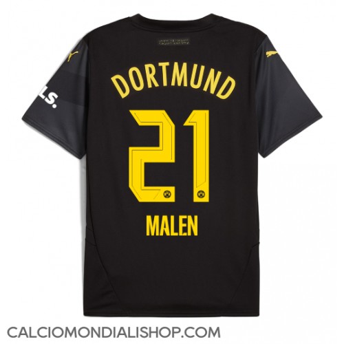 Maglie da calcio Borussia Dortmund Donyell Malen #21 Seconda Maglia 2024-25 Manica Corta